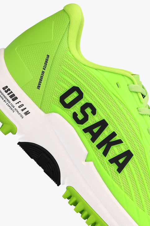 Osaka Footwear Ryu | Wild Lime Neon green lace-up running shoes with 'OSAKA' logo and white midsole
