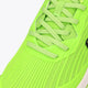 Neon green lace-up shoe upper with textured knit and 'OSAKA' side graphic