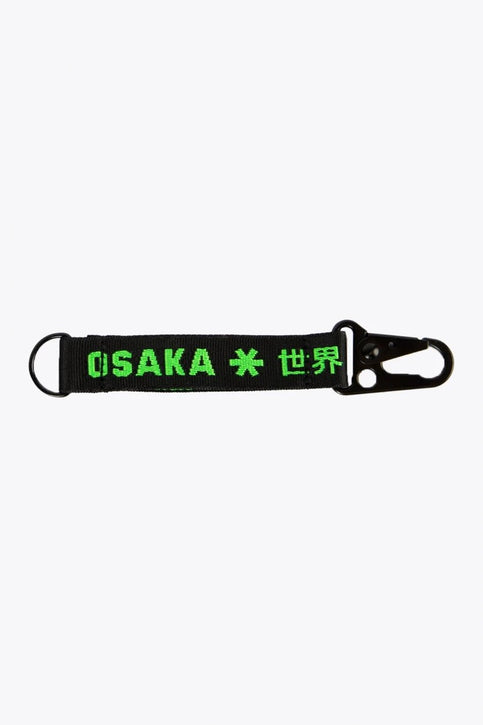 Osaka Keychain | Black-Green Osaka keychain in black with logo in green