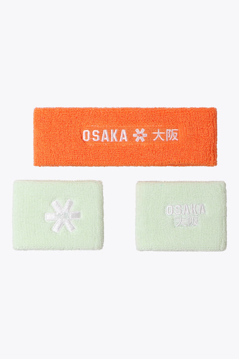 Osaka Sweatband Set | True Orange-Opal Green Osaka Sweatband Set | True Orange-Opal Green