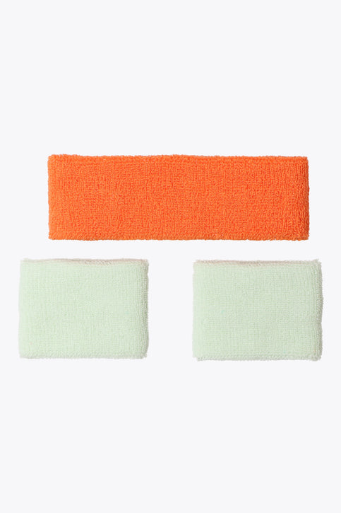 Osaka Sweatband Set | True Orange-Opal Green Osaka Sweatband Set | True Orange-Opal Green