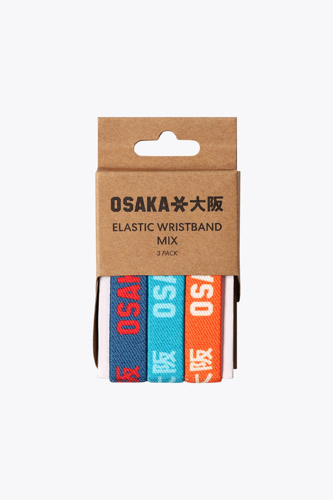 Osaka Elastic Bracelet | Multicolor Osaka elastic wristband 3-pack in kraft box, multicolor bands visible