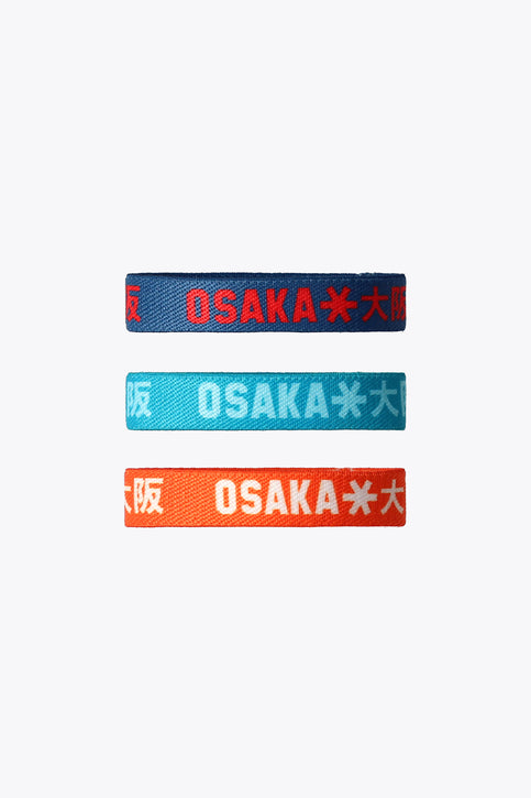 Osaka Elastic Bracelet | Multicolor Osaka elastic wristband 3-pack in kraft box, multicolor bands visible