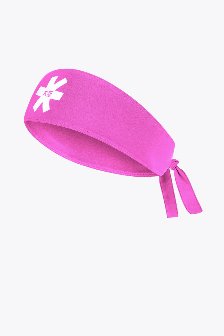 Osaka Sports bandana in Rose Bud pink, with side bow and white logo