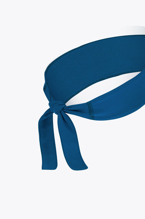 Osaka Sports Bandana | Olympian Blue sports bandana with bow tie and small white emblem on front