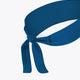 Blue sports bandana with center knot and long tied ends