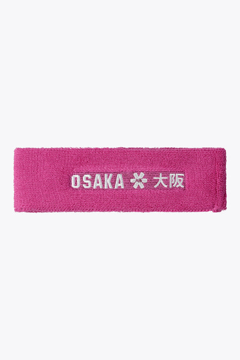 Osaka Sweatband | Rose Bud Rose Bud Osaka sweatband in magenta with white logo text