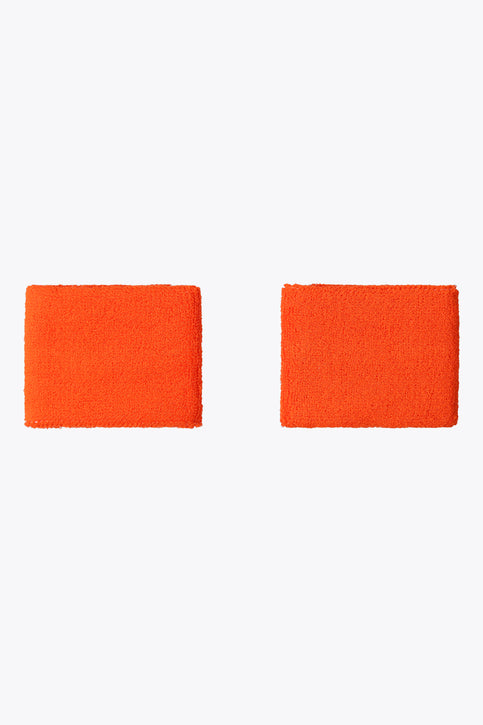 Osaka Sweatband Wrists | Orange Tiger Orange terry sweatband wrist pads with Osaka logo and Japanese text