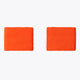Orange terry sweatband wrist pads, solid texture no visible logo