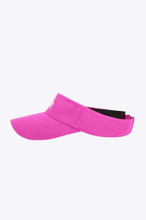 Osaka Visor | Rose Bud Osaka visor in Rose Bud pink, side view with white logo emblem