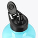 Blue topaz water bottle spout assembly with black valve insert