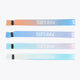 Set of multicolor fabric bracelets with Yibbi print and elastic loop ends