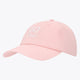 Pastel pink twill cap with front Yibbi logo embroidery