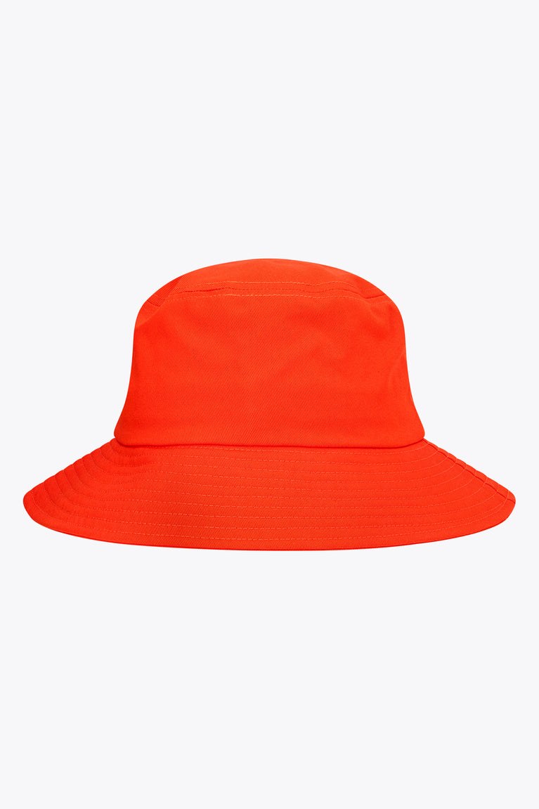 Bright orange bucket hat, plain front