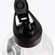 Giga water bottle base with black valve and drinking spout, clear body