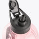 Pastel pink water bottle spout and nozzle with black lid base, clear body