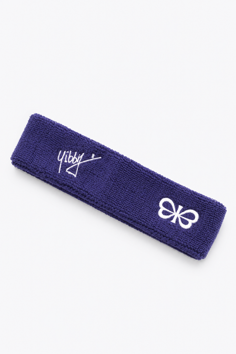 Yibbi Sweatband Set | Deep Sea Navy Yibbi sweatband set, dark navy terry wristbands with white logo (3-pack)