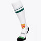 Cannock Field Hockey Socks in white with Osaka logo in green. Front view