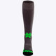 Osaka Field Hockey Socks in grey with Osaka logo in green. Front view