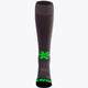 Osaka Field Hockey Socks in grey with Osaka logo in green. Front view