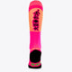 Osaka Field Hockey Socks in pink and yellow with Osaka logo in green. Back view