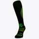 Osaka Field Hockey Socks black-yellow melange with Osaka logo in green. Front view