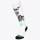Osaka Field Hockey Socks in white flowers with Osaka logo in green. Front view