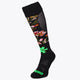 Osaka Field Hockey Socks in vintage flowers with Osaka logo in green. Front view