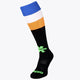 Osaka Field Hockey Socks fluo orange, white and blue with Osaka logo in green. Front view