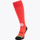 Osaka Field Hockey Socks in red with Osaka logo in green. Front view