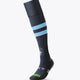 MHC Forescate field hockey socks, navy with light blue stripe band at mid-calf