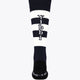 Yibbi field hockey socks, navy and white crew style with Yibbi lettering on leg