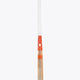 Indoor hockey stick with wood-toned blade and orange graphic section