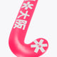 Hot pink indoor hockey stick curved blade with Osaka logo and star accents