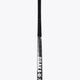 Indoor hockey stick end view with black shaft and vertical OSAKA print