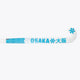 Indoor hockey stick blade end with blue Osaka lettering and star emblem