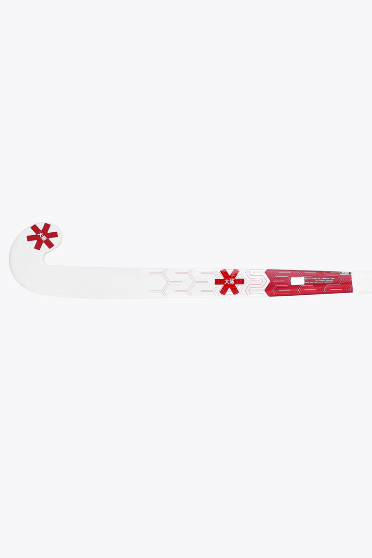 Osaka field hockey stick, hot pink and white with star accents on the blade.