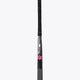 Black field hockey stick with hot pink star on the curved blade