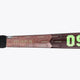 Field hockey stick with green accents, curved low-bow head and black grip