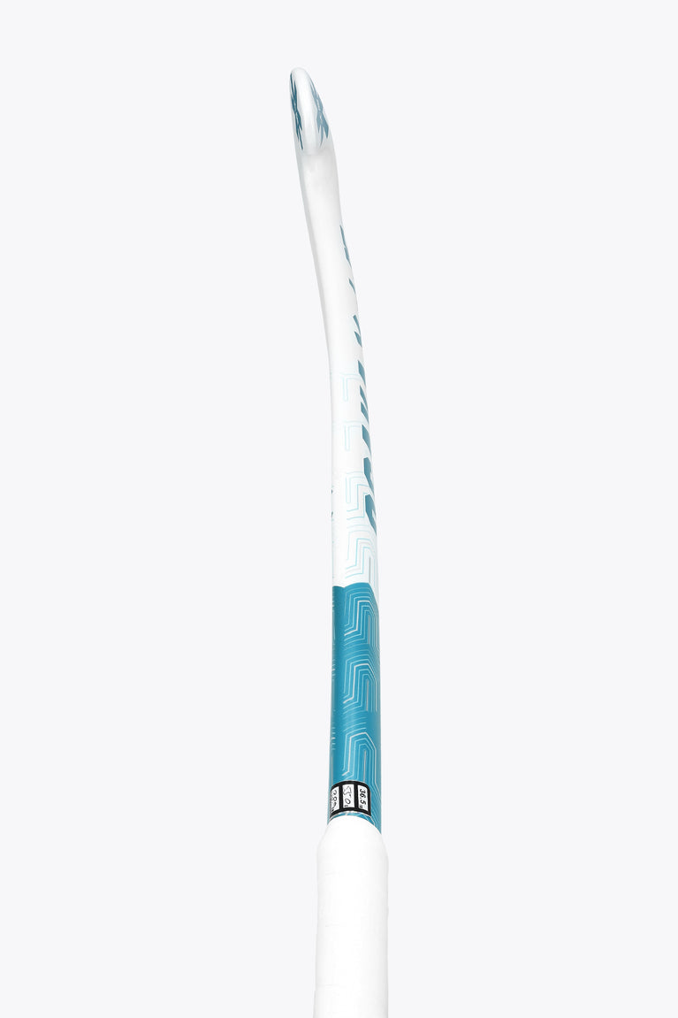 Osaka field hockey stick shaft section, white with blue printed stripe and trim