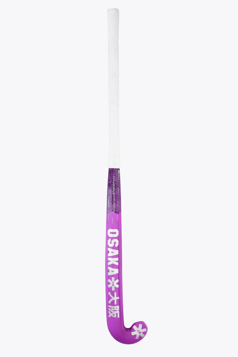 Rose Bud field hockey stick, purple U-shaped head with white handle tube