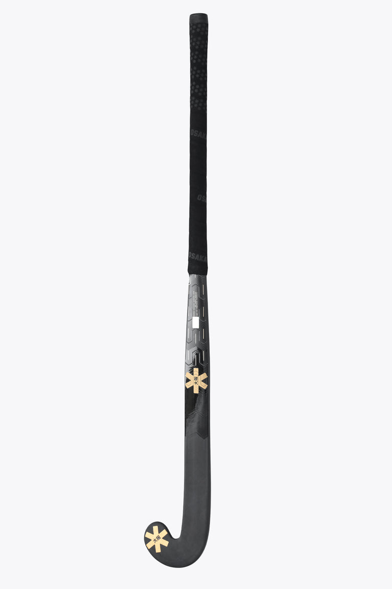 Field hockey stick full view with dark blade and shaft plus gold star emblem