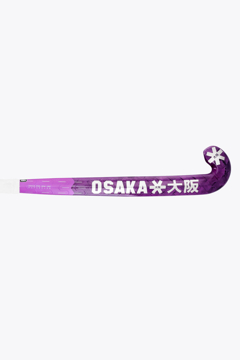 Rose Bud field hockey stick with OSAKA lettering on the shaft and purple end