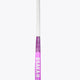 Rose bud field hockey stick with white grip and purple lower shaft, star logo.