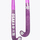 Rose bud purple field hockey stick with low bow and star graphic near the head.
