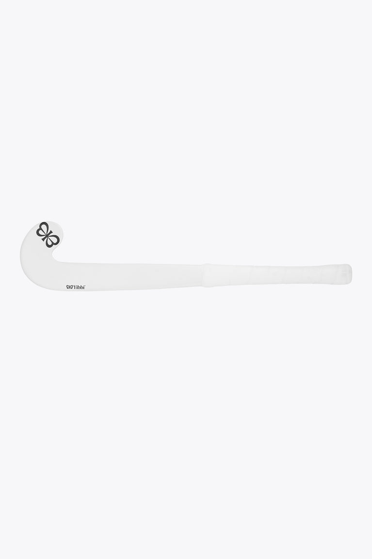 White mini stick with clover emblem on left blade end