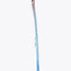 Field hockey stick side view, white shaft with blue grip band and branding