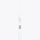 Field hockey stick, white blade with blue branding on the light handle shaft.