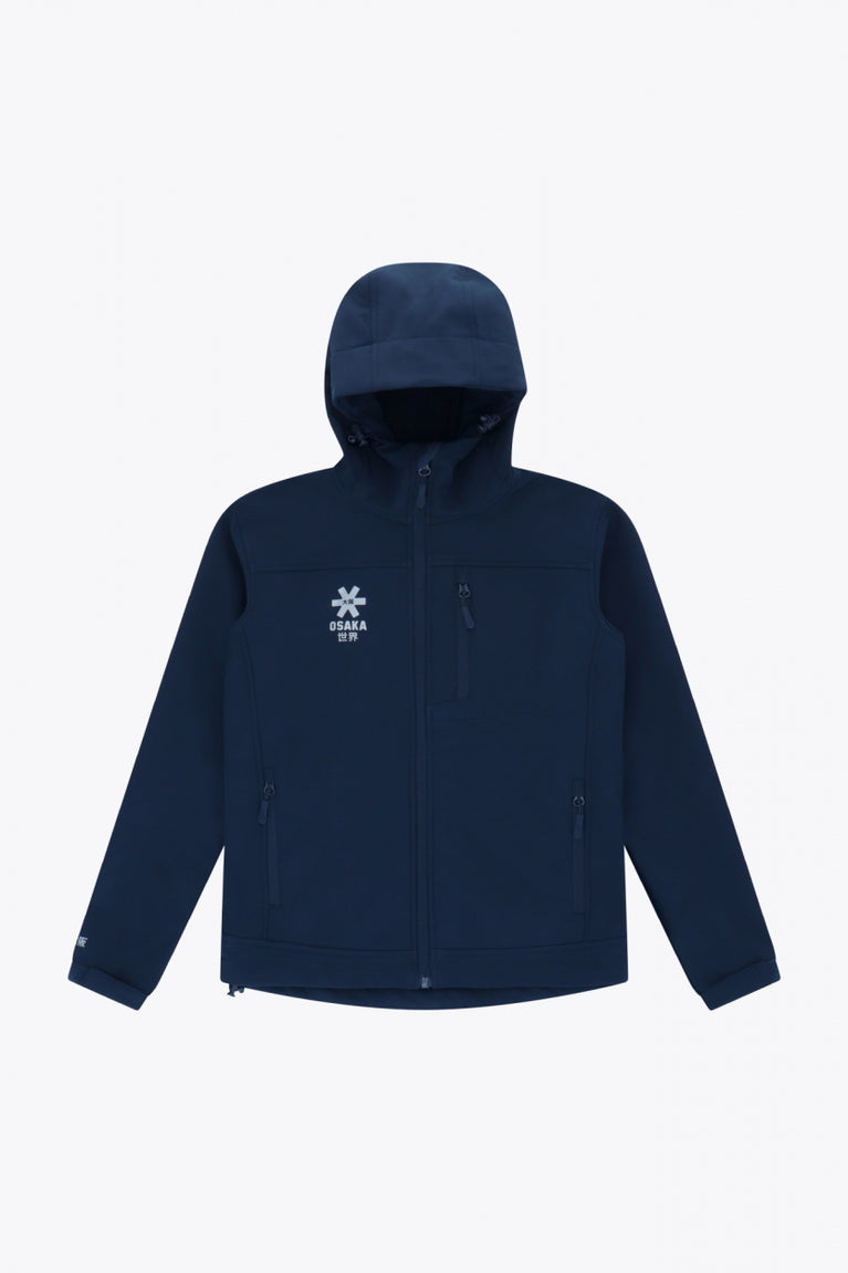 Osaka Kids Softshell Jacket in Navy. Front flatlay view