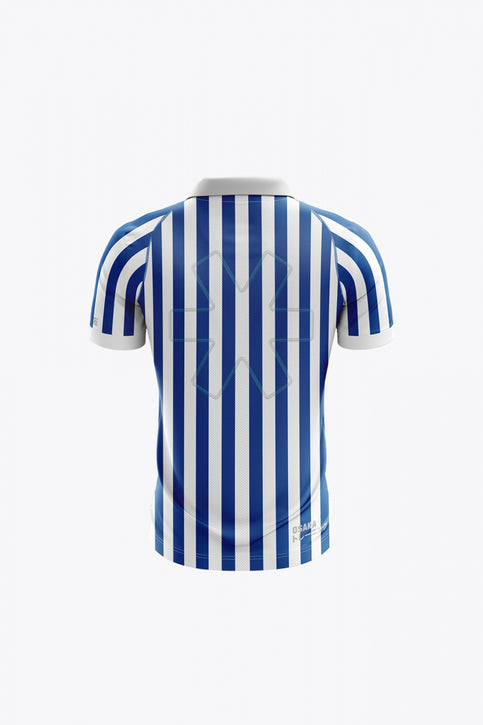 Egara Kids Polo Jersey | White-Blue Egara Kids Polo Jersey in White-Blue. Front view